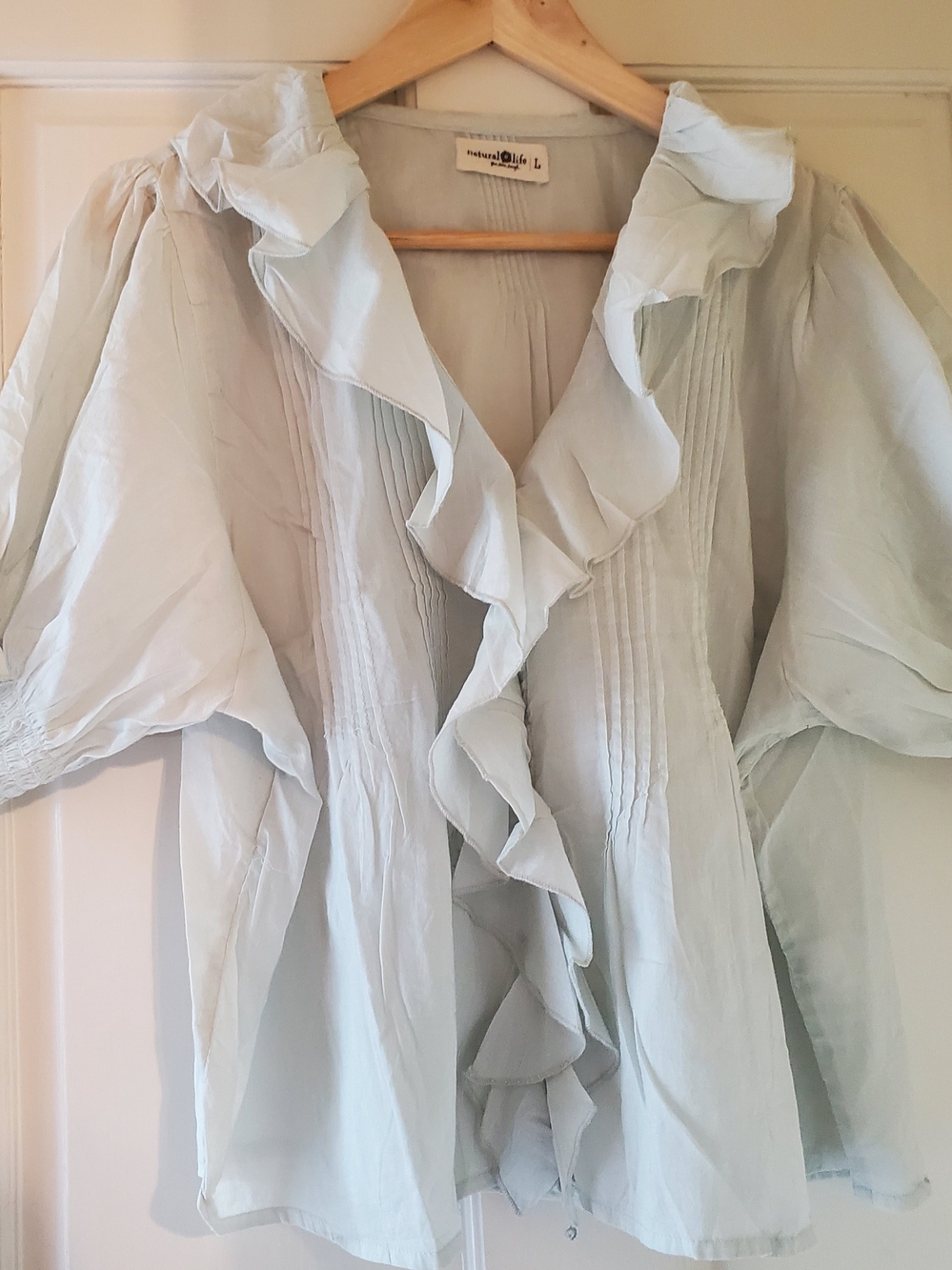 Natural Life My Favorite Cotton Top in Light Blue Size L - Picture 2 of 11